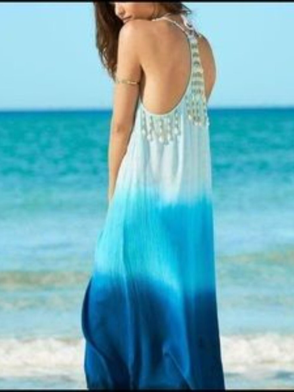 Lilly Pulitzer Blue Ombre Sun Dress KENLI MIDI COVER-UP DRESS IN INDIGO OMBRE